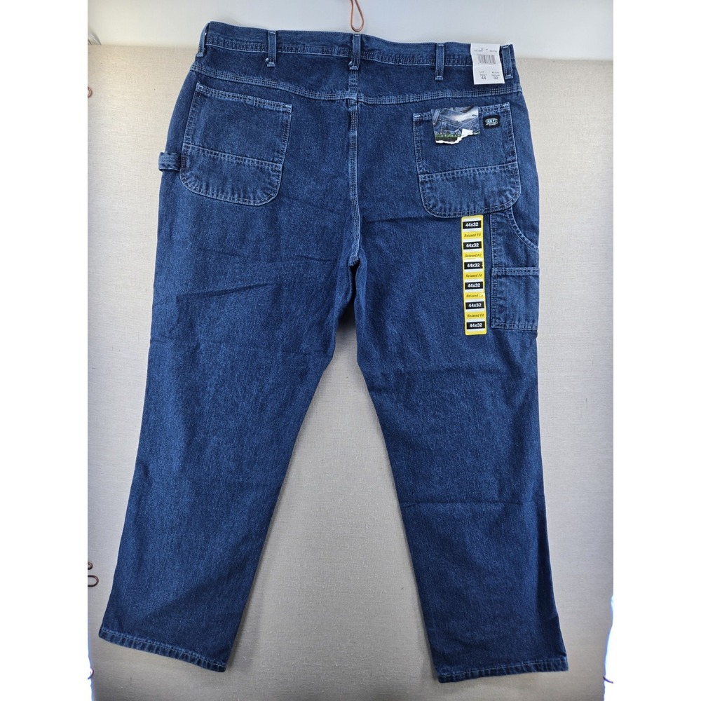 KEY JEANS Mens 44x32 Blue Carpenter Relaxed Fit Work Utility NWT